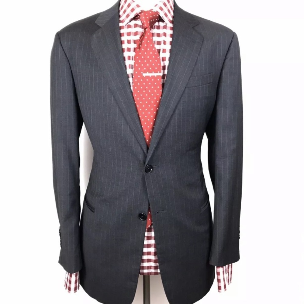 ARMANI COLLEZIONI MENS CHARCOAL GREY SLIM FIT